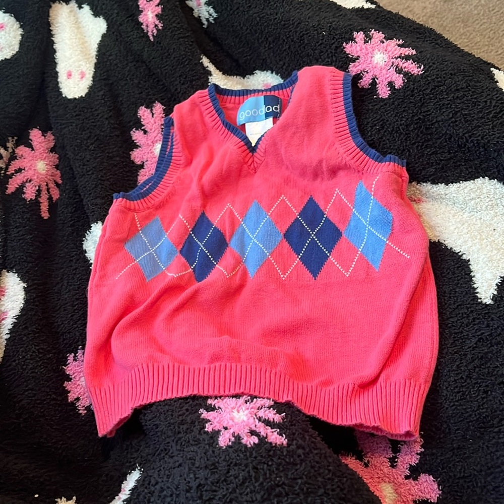 B39 Goodlad 4T Sweater Vest— Pink/Navy EUC